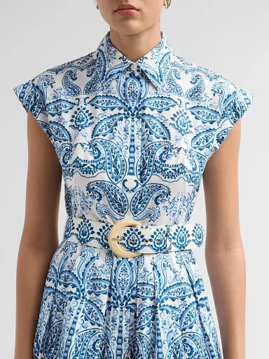 Cara Cara Women's Octavia Paisley Cotton Poplin Mini Dress | Thumbnail 5 Cara Cara Women's Octavia Paisley Cotton Poplin Mini Dress | Thumbnail 5