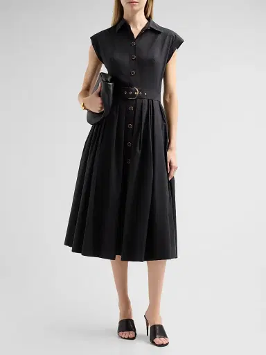 Cara Cara Women's Octavia Midi Shirtdress - Black - Size 12 | Thumbnail 2 Cara Cara Women's Octavia Midi Shirtdress - Black - Size 12 | Thumbnail 2