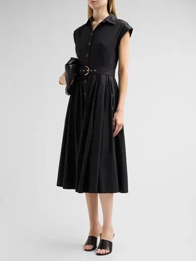 Cara Cara Women's Octavia Midi Shirtdress - Black - Size 12 | Thumbnail 4 Cara Cara Women's Octavia Midi Shirtdress - Black - Size 12 | Thumbnail 4