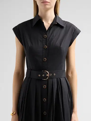 Cara Cara Women's Octavia Midi Shirtdress - Black - Size 12 | Thumbnail 5 Cara Cara Women's Octavia Midi Shirtdress - Black - Size 12 | Thumbnail 5