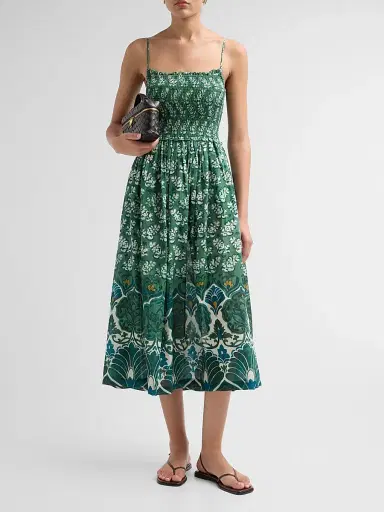 Cara Cara Women's Carmen Floral A-Line Midi Dress - Samara Green - Size XL | Thumbnail 2