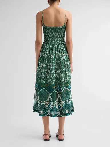Cara Cara Women's Carmen Floral A-Line Midi Dress - Samara Green - Size XL | Thumbnail 3