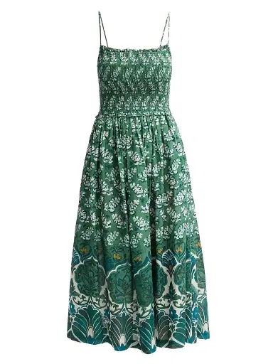 Cara Cara Women's Carmen Floral A-Line Midi Dress - Samara Green - Size XL | Thumbnail 1