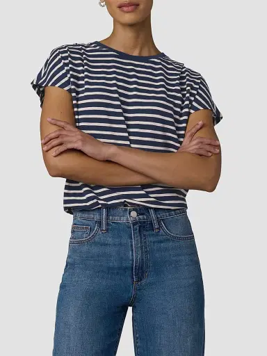 Joe's Jeans Women's The Bubble Striped Cotton-Blend T-Shirt | Thumbnail 4 Joe's Jeans Women's The Bubble Striped Cotton-Blend T-Shirt | Thumbnail 4