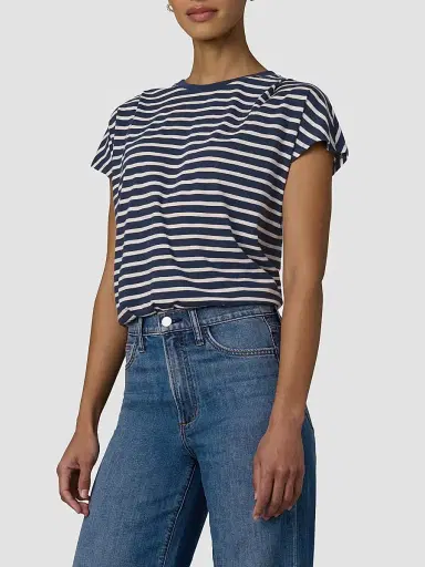 Joe's Jeans Women's The Bubble Striped Cotton-Blend T-Shirt | Thumbnail 6 Joe's Jeans Women's The Bubble Striped Cotton-Blend T-Shirt | Thumbnail 6