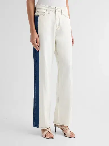 rag & bone Women's Logan Contrast-Striped Wide-Leg Jeans - Dark Indigo Bleach - Size 32 | Thumbnail 4 rag & bone Women's Logan Contrast-Striped Wide-Leg Jeans - Dark Indigo Bleach - Size 32 | Thumbnail 4