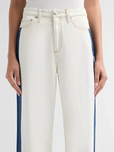 rag & bone Women's Logan Contrast-Striped Wide-Leg Jeans - Dark Indigo Bleach - Size 32 | Thumbnail 5 rag & bone Women's Logan Contrast-Striped Wide-Leg Jeans - Dark Indigo Bleach - Size 32 | Thumbnail 5