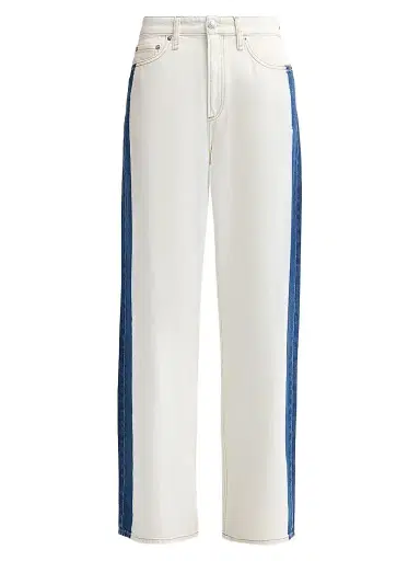 rag & bone Women's Logan Contrast-Striped Wide-Leg Jeans - Dark Indigo Bleach - Size 32 | Thumbnail 1 rag & bone Women's Logan Contrast-Striped Wide-Leg Jeans - Dark Indigo Bleach - Size 32 | Thumbnail 1