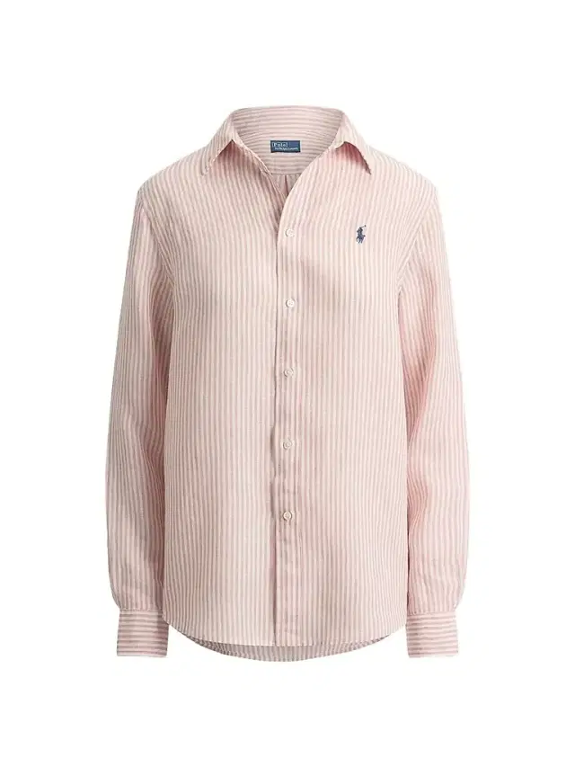 Polo Ralph Lauren Women's Striped Linen Classic-Fit Shirt - White Multi