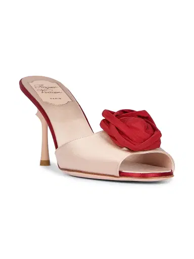 Roger Vivier Women's Epine Rose 85MM Satin Mules | Thumbnail 2