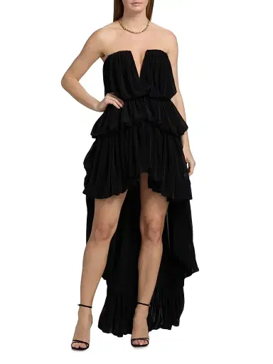 Ronny Kobo Women's Aly High-Low Minidress - Black - Size Large | Thumbnail 3