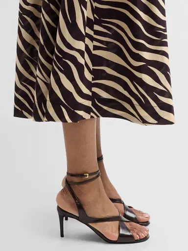 Ronny Kobo Women's Feyre Zebra-Striped Drop-Waist Skirt - Zebra - Size XL | Thumbnail 5