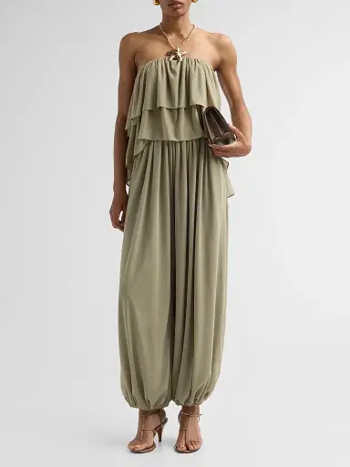 Ronny Kobo Women's Starla Tiered Halter Top - Elm - Size XL | Thumbnail 2
