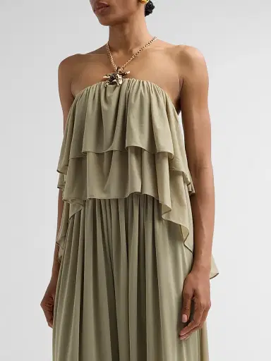 Ronny Kobo Women's Starla Tiered Halter Top - Elm - Size XL | Thumbnail 4