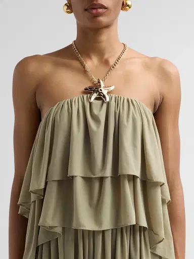Ronny Kobo Women's Starla Tiered Halter Top - Elm - Size XL | Thumbnail 5