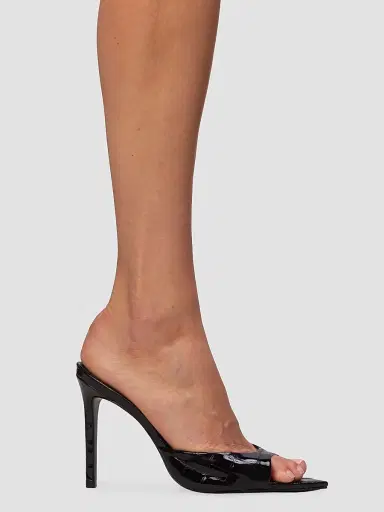 Black Suede Studio Women's Brea 100MM Croc Mule Sandals - Black Croc - Size 12 | Thumbnail 5