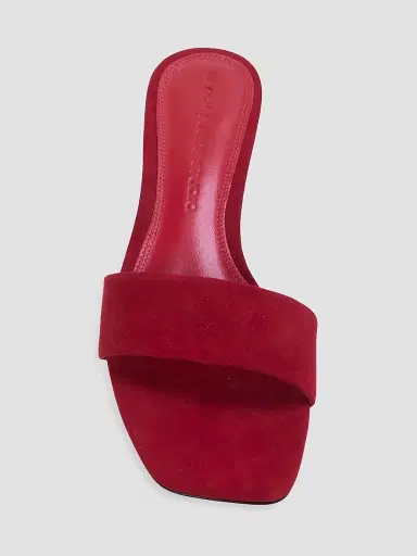 Black Suede Studio Women's Avery 35MM Suede Sandals - Cherry Suede - Size 10 | Thumbnail 4 Black Suede Studio Women's Avery 35MM Suede Sandals - Cherry Suede - Size 10 | Thumbnail 4