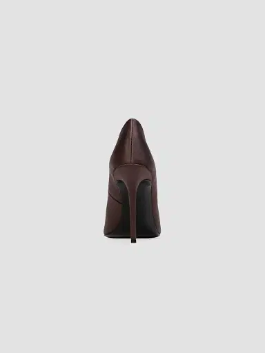 Black Suede Studio Women's Jona 100MM Satin Pumps - Cacao Satin - Size 11 | Thumbnail 3