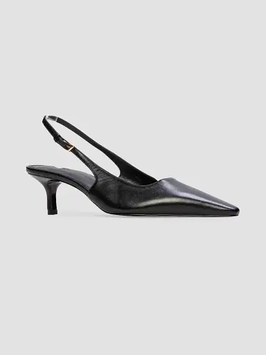 Black Suede Studio Women's Lainey 50MM Leather Pumps - Black Leather - Size 10 | Thumbnail 2