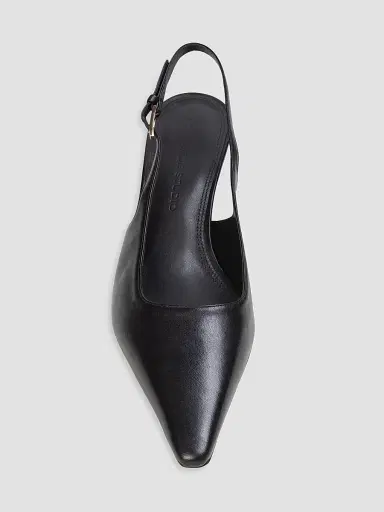 Black Suede Studio Women's Lainey 50MM Leather Pumps - Black Leather - Size 10 | Thumbnail 3