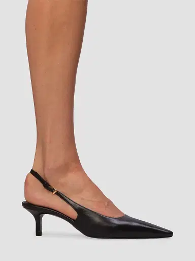 Black Suede Studio Women's Lainey 50MM Leather Pumps - Black Leather - Size 10 | Thumbnail 5