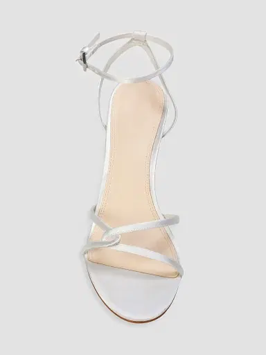 Black Suede Studio Women's Miley 70MM Satin Sandals - White Satin - Size 10 | Thumbnail 4 Black Suede Studio Women's Miley 70MM Satin Sandals - White Satin - Size 10 | Thumbnail 4