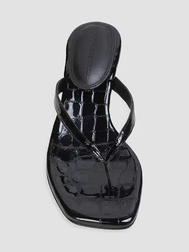 Black Suede Studio Women's Kendal 35MM Croc Sandals - Black Croc - Size 11 | Thumbnail 4