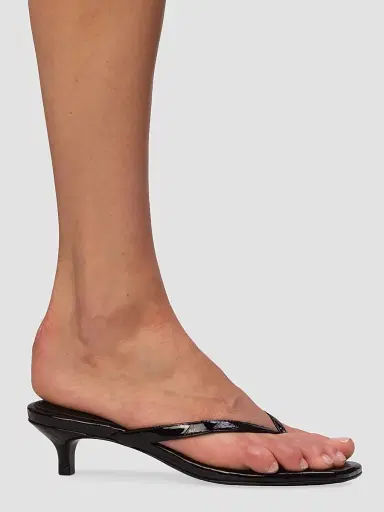 Black Suede Studio Women's Kendal 35MM Croc Sandals - Black Croc - Size 11 | Thumbnail 5