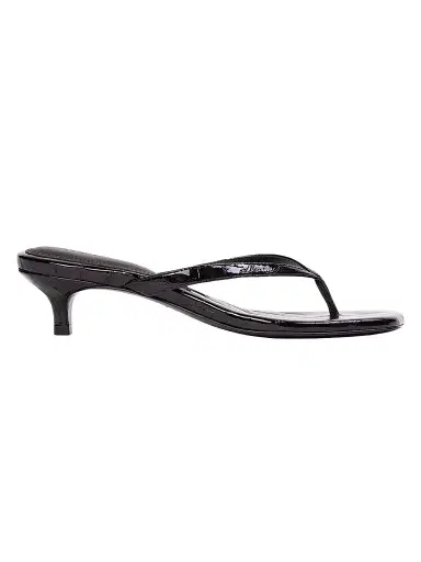 Black Suede Studio Women's Kendal 35MM Croc Sandals - Black Croc - Size 11 | Thumbnail 1