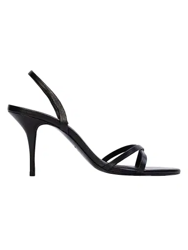 Black Suede Studio Women's Jolla 80MM Leather Slingback Sandals - Black Leather - Size 12 | Thumbnail 1 Black Suede Studio Women's Jolla 80MM Leather Slingback Sandals - Black Leather - Size 12 | Thumbnail 1