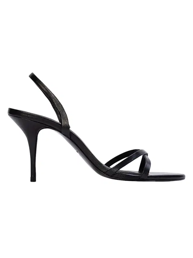 Black Suede Studio Women's Jolla 80MM Leather Slingback Sandals - Black Leather