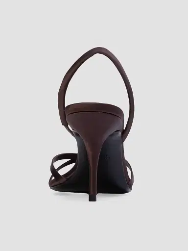 Black Suede Studio Women's Jolla 80MM Satin Slingback Sandals - Cacao Satin - Size 12 | Thumbnail 4 Black Suede Studio Women's Jolla 80MM Satin Slingback Sandals - Cacao Satin - Size 12 | Thumbnail 4