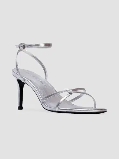 Black Suede Studio Women's Miley 70MM Metallic Sandals - Silver Metallic Leather - Size 10 | Thumbnail 2 Black Suede Studio Women's Miley 70MM Metallic Sandals - Silver Metallic Leather - Size 10 | Thumbnail 2