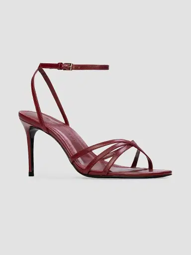 Black Suede Studio Women's Olie 80MM Leather Sandals - Chili Flake Leather - Size 12 | Thumbnail 2