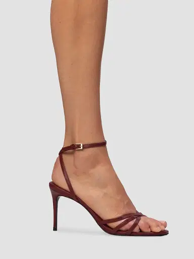 Black Suede Studio Women's Olie 80MM Leather Sandals - Chili Flake Leather - Size 12 | Thumbnail 5