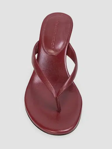 Black Suede Studio Women's Easy 50MM Leather Wedges - Chili Flake Leather - Size 12 | Thumbnail 3
