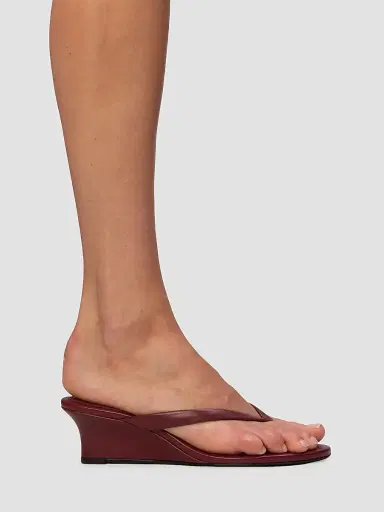 Black Suede Studio Women's Easy 50MM Leather Wedges - Chili Flake Leather - Size 12 | Thumbnail 5