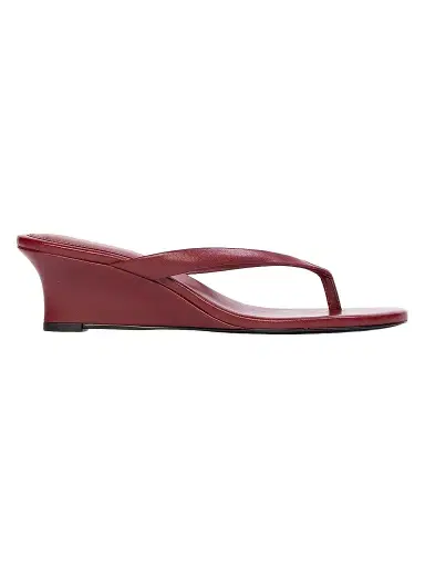 Black Suede Studio Women's Easy 50MM Leather Wedges - Chili Flake Leather - Size 12 | Thumbnail 1