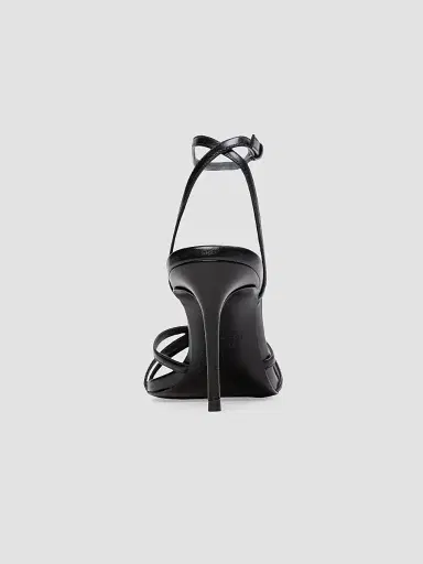 Black Suede Studio Women's Olie 80MM Leather Sandals - Black Leather - Size 12 | Thumbnail 4