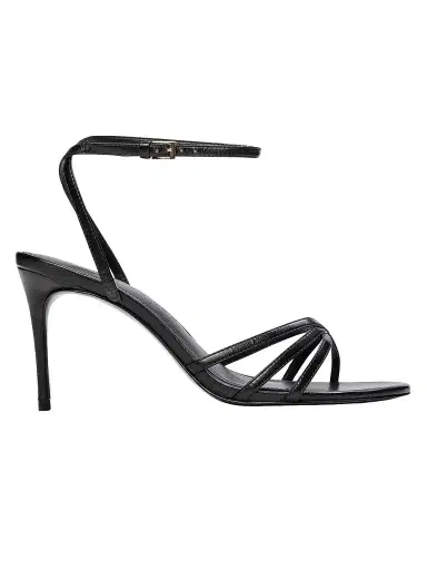 Black Suede Studio Women's Olie 80MM Leather Sandals - Black Leather - Size 12 | Thumbnail 1