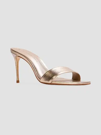 Black Suede Studio Women's Naomi 80MM Metallic Mule Sandals | Thumbnail 2 Black Suede Studio Women's Naomi 80MM Metallic Mule Sandals | Thumbnail 2