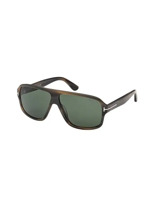 Men's William 63MM Havana Navigator Sunglasses - Brown Green