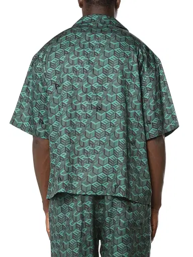 Purple Brand Men's Embellished Logo Camp Shirt - Green - Size XXL | Thumbnail 2 Purple Brand Men's Embellished Logo Camp Shirt - Green - Size XXL | Thumbnail 2