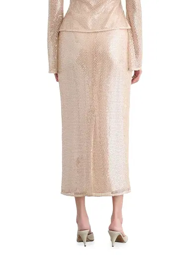 Toccin Women's Leilani Sequin Mesh Pencil Skirt | Thumbnail 5