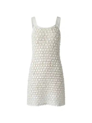 Toccin Women's Lala Paillette Open-Knit Mini Dress - Coconut - Size XL | Thumbnail 1
