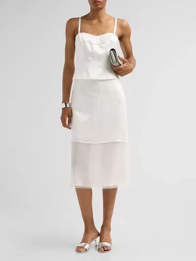 Jason Wu Collection Women's Layered Twill Midi Dress | Thumbnail 2 Jason Wu Collection Women's Layered Twill Midi Dress | Thumbnail 2