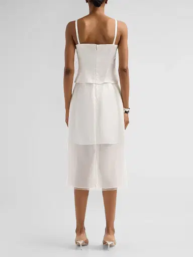 Jason Wu Collection Women's Layered Twill Midi Dress | Thumbnail 3 Jason Wu Collection Women's Layered Twill Midi Dress | Thumbnail 3