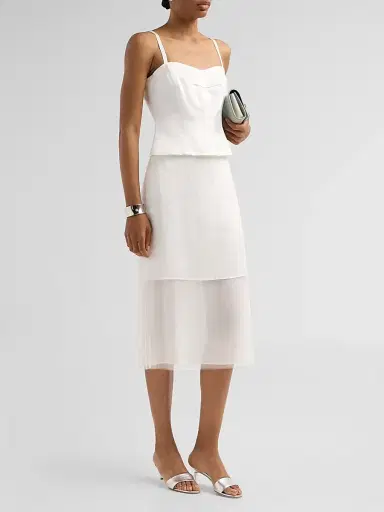 Jason Wu Collection Women's Layered Twill Midi Dress | Thumbnail 4 Jason Wu Collection Women's Layered Twill Midi Dress | Thumbnail 4
