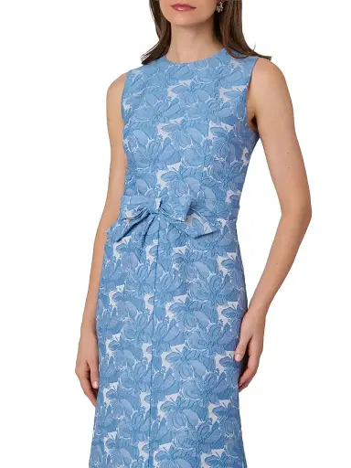 Shoshanna Women's Loren Jacquard Maxi Dress - Marina | Thumbnail 4 Shoshanna Women's Loren Jacquard Maxi Dress - Marina | Thumbnail 4