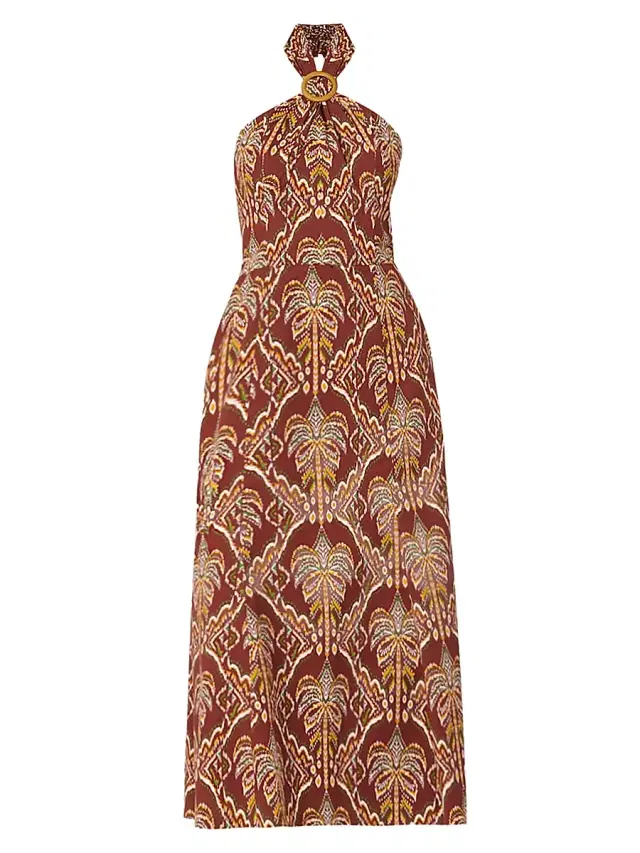 Women's Lainey Stretch-Cotton Midi Dress - Bronze Multi